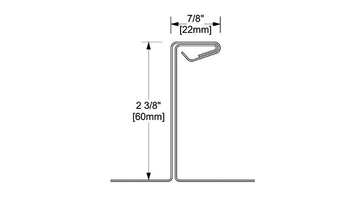 2 3/8 Inch Single Fold Standing Seam