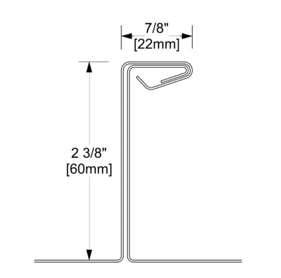 2 3/8 inch Single Fold Standing Seam