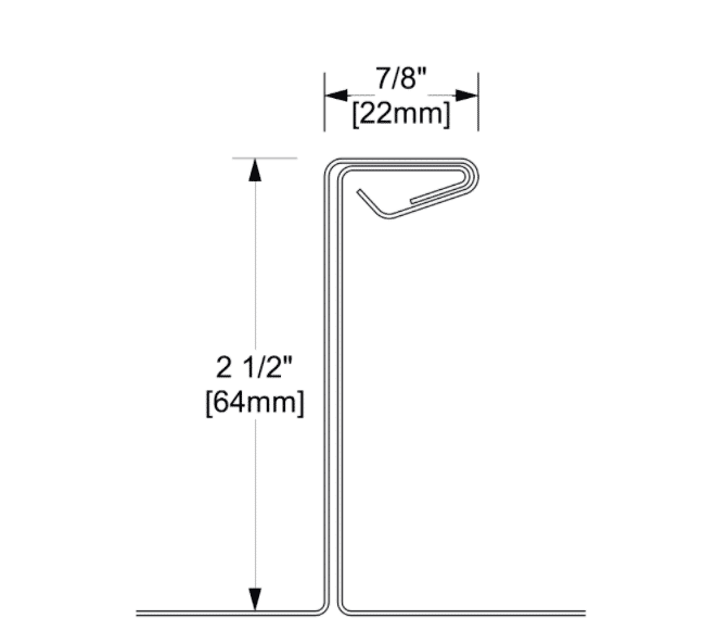 2 1/2 inch Single Fold Standing Seam