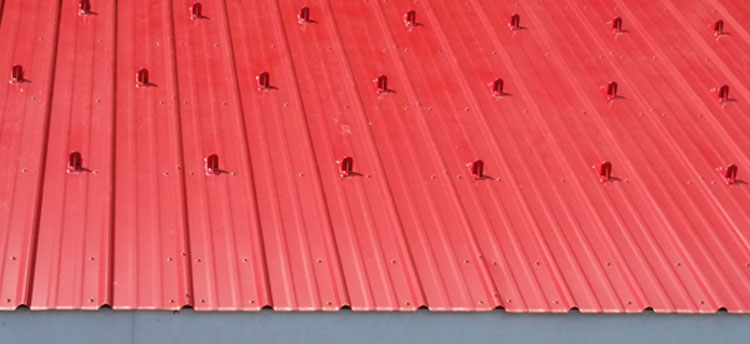 Sno-Safe Snow Guards distribute snow weight evenly when positioned throughout a roof in staggered rows.
