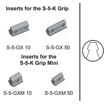 Inserts and Seam Profile for S-5! K Grip Clamp