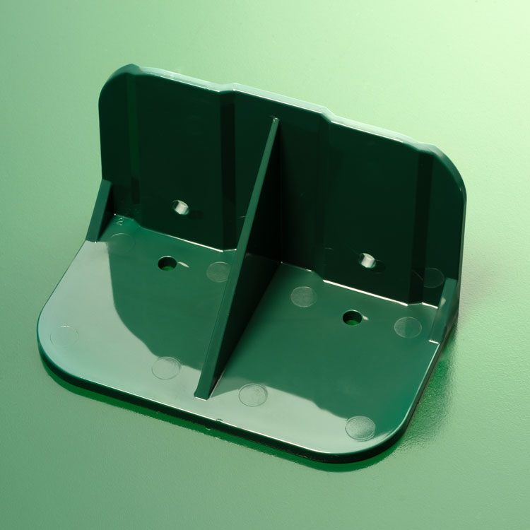 Sno-Safe Wide Forest Green Snow Guard on Flat Metal Panel
