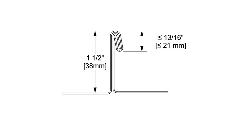 1 1/2 Inch Double Fold Standing Seam